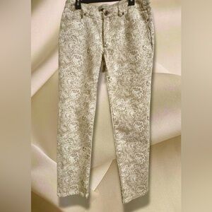 Laura Ashley Beige and Cream Textured Pants size 6